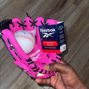 Reebok Pink Baseball Glove with Foam Ball